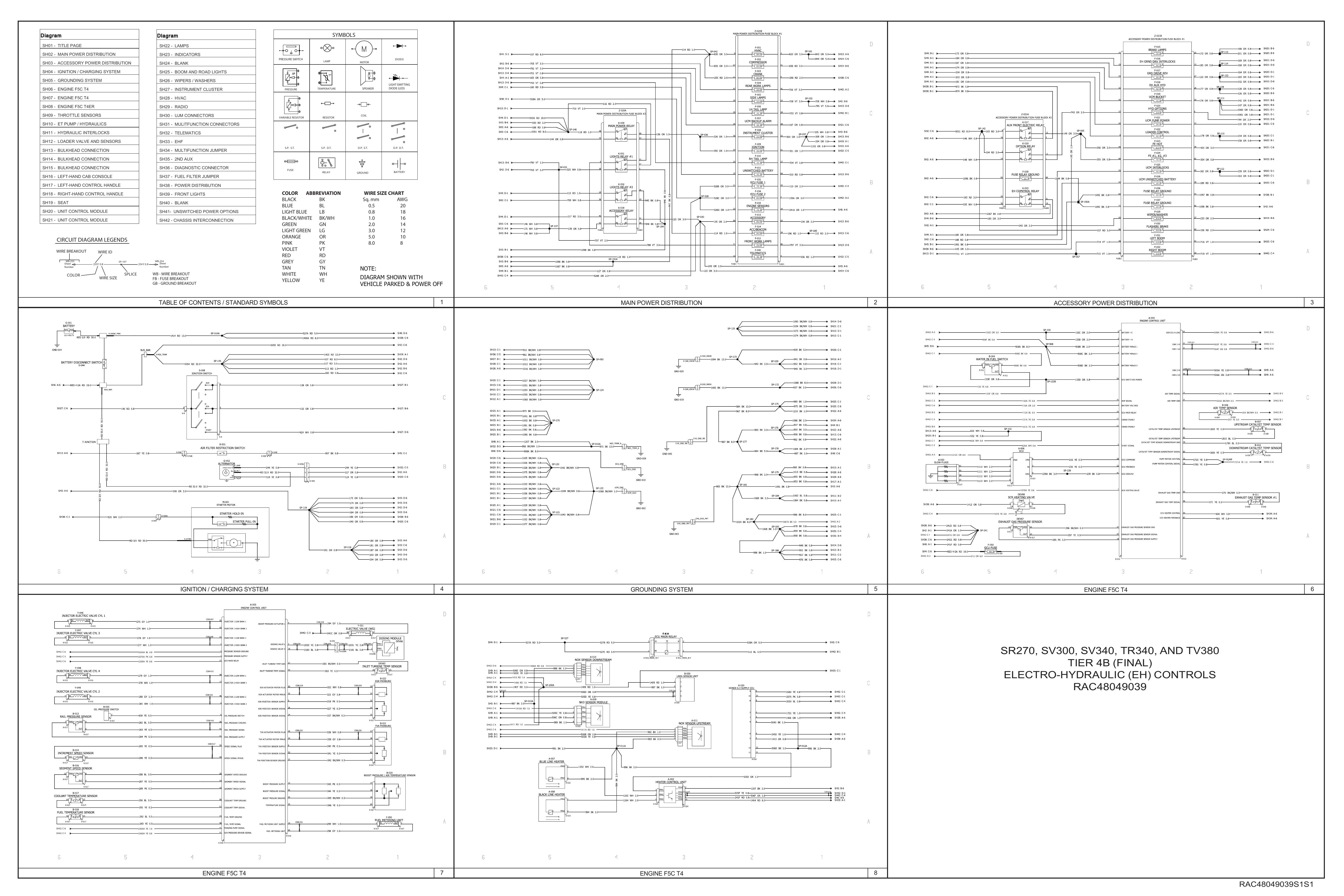 SR270, SV300, SV340, TR340, AND TV380 TIER 4B (FINAL) ELECTRICAL SCHEMATIC
